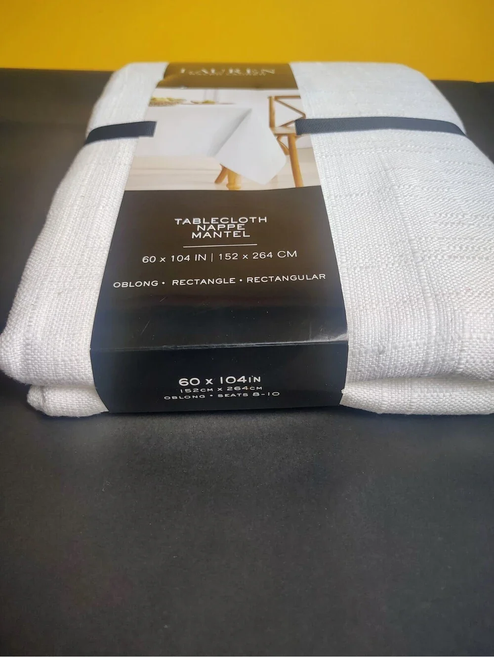 Lauren Ralph Lauren White Tablecloth 60x104 Oblong Rectangle Textured NWT